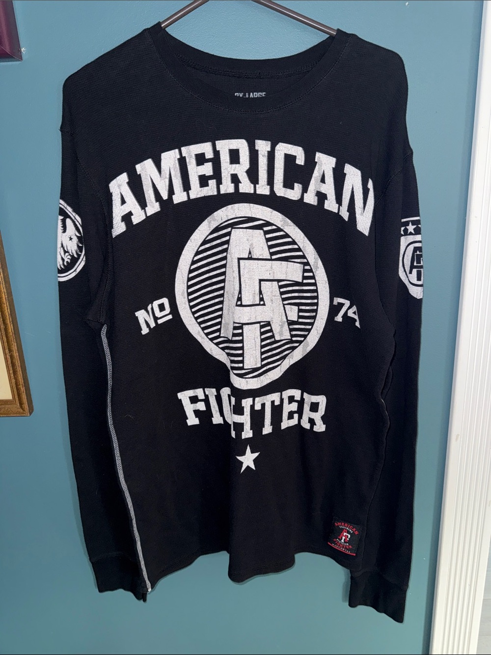 American Fighter Black and White Logo Long Sleeve Shirt